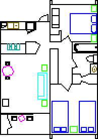 Floor Plan of a two bedroom suite